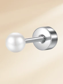 1 pieza Pendientes de acero inoxidable con forma de corazón y luna de 20G para mujeres para decoración diaria, pendientes de rosca de oro y plata, pendientes de cartílago, hélix y trágus