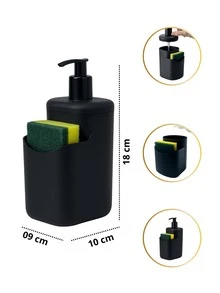 Complete Sink Kit | Trash Can, Dispenser, And Squeegee – Organization And Style - Black - View 5