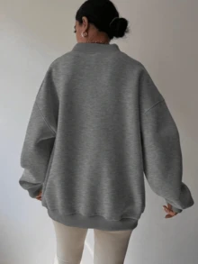 Loose And Comfortable Pullover Hoodie, Suitable For Casual Wear, Versatile For Both Work And Social Occasions, Ideal For Vacations, High-End Clothing. - Xám - Xem 5