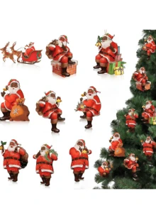 15 قطعة من ديكورات سانتا كلوز الأسود الخشبية لعيد الميلاد، ديكورات سانتا كلوز الأمريكي الأفريقي لعيد الميلاد، ديكورات شجرة عيد الميلاد بسانتا كلوز الأسود، زينة خشبية لسانتا كلوز لديكور المنزل والغرفة في فصل الشتاء