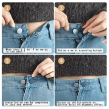 2/6 bucăți prelungitoare de nasturi pentru blugi, nasturi de extensie pentru talie pantaloni, prelungitoare versatile pentru nasturi de cămașă, prelungitoare instantanee pentru talie pantaloni, extensie elastică pentru talie pantaloni femei bărbat costum cămașă, nasturi în 4 culori (negru, albastru, kaki, alb), extensie de talie pantaloni 1/1,7 inci.