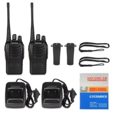 Radios de Comunicación Inalámbricos, BaoFeng Walkie Talkie 888s Recargable de Largo Alcance a Prueba de Lluvia, Altavoces con Micrófono, Intercomunicador Remoto para Uso Laboral - Negro - Ver 11