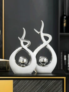 قطعة ديكور منزلي تحفة فنية حديثة تمثال خزفي ديكور طاولة غرفة الطعام وغرفة المعيشة والمكتب (ذهبي، كبير)