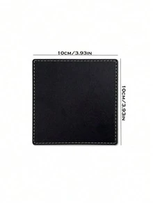 1pc Leather Coaster, Round/Square Solid Color Coasters, Non-Slip Waterproof Reusable Heat Insulation Pad For Coffee Cup