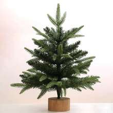 Mini Christmas Tree,Handcrafted Small Christmas Tree With Warm LED Glow Christmas Tree - Burlap Bows, Pinecone And "Merry Christmas" Sign Home Decor,Christmas Decorations(No Batteries)