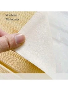 30pcs Waterproof Foam Wall Stickers, 3D Wood Grain Design Self-Adhesive Wallpaper, Suitable For Bathroom, Kitchen And Simple Home Wall Renovation