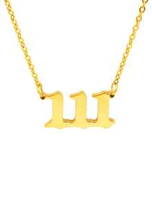 1 Miếng Thép không gỉ May mắn Số Dây chuyền , Đơn giản Châu Âu và Châu Mỹ Phong cách , 18K Thép Titan 111-999 Số Vòng cổ mặt dây chuyền , Không giới tính Cặp đôi Phụ kiện - Vàng - Xem 13