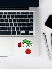 Adesivo de rabiscos de mão com 2 peças | Adesivo para presentes de Natal | Decore e personalize laptops, garrafas de água e muito mais