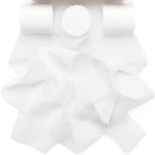 3rolls one pack,15yard white Chiffon Ribbon, Fringe Fabric Ribbon, Handmade Wedding Bouquets Material, Gift Packaging Materials, Cake Decor Ribbon, Clothing Decor, Wedding Decor, Party Decor, Gift Decor, Bow Decor
