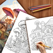 Viaje al reino de los colores navideños: Un viaje fantástico de 25 páginas | Divertido y relajante, fomenta la concentración y la creatividad | Un regalo artístico familiar para niños y adultos