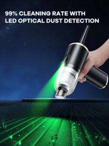 REMAX Aspiradora portátil inalámbrica recargable de 3 en 1 para coche y hogar, 1500mAh, 6000pa, aspiradora, soplador de polvo y soplador de aire 3 en 1, 320g de peso ligero, 2 niveles de succión ajustables, luz LED incorporada para ver áreas oscuras, dos boquillas intercambiables, Tipo-C, para coche, dispositivo de oficina, hogar, negro/blanco