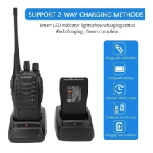 Radios de Comunicación Inalámbricos, BaoFeng Walkie Talkie 888s Recargable de Largo Alcance a Prueba de Lluvia, Altavoces con Micrófono, Intercomunicador Remoto para Uso Laboral - Negro - Ver 4