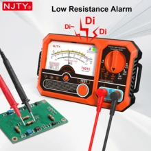 NJTY 1 件指针式绝缘电阻表，兆欧表，USB 充电，1000V 电压测量，低电阻警报，带便携包和夹子，测试导线 - 橘色 - 查看 5