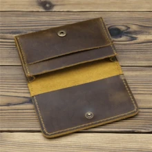 Genuine Leather Men's Card Holder Driving License Wallet Credit/Bank Card Case Coin Purse Vintage Mini Wallet For Men Money Wallet Purse Wallet Coin Wallet