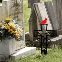 Acrylic Cross Tombstone - Horizontal, No Need For Power Or Feathers, Durable Commemorative Tomb Plaque, Home Lost Family Garden Logo, Outdoor Courtyard Decoration - Multicolor - View 9