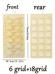 1 Double-Sided Bra And Underwear Storage Bag, With Front And Back Compartments, Suitable For Storing Bras, Underwear, Socks, Home Wardrobes And Dormitory Storage Space. Thick Multi-Layer Design, With Hooks, Suitable For Bedrooms, Storage Items, Home Storage - Multicolor - View 4