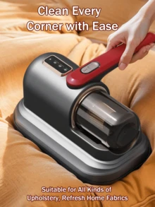 GENAI Leistungsstarker Milben-Staubsauger mit UV-Sterilisation, Wärmetrocknung & LCD-Display, leise Staubentfernung für Bett & Sofa