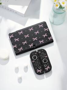 1 件粉色波尔卡圆点蝴蝶结图案保护壳，适用于 2/Switch NS/Switch OLED/Lite，配件适用于 Switch 游戏机，全套包括储物袋、卡槽底座，是适合 Switch 玩家的最佳礼物 - 彩色 - 查看 22