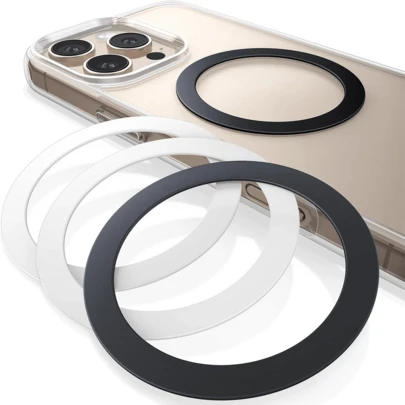 Bộ 4 vòng từ tính - Tương thích với vòng từ tính MagSafe, phù hợp với ốp lưng bảo vệ sạc không dây từ tính MagSafe, tương thích với iPhone 17/16/15/14 Pro Max, phụ kiện điện thoại Android.
