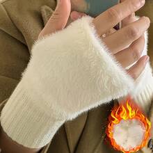 2 双女士柔软保暖冬季手套 - 弹性贴合露指手套，纯白色寒冷天气手套，适合日常和正式服装，可手洗 - 女士舒适冬季配饰，女士冬季手套，休闲装，时尚手套设计，耐用手套材质，寒冷天气装备，时尚手套，高品质手套，时尚爱好者（1/2 双） - 彩色 - 查看 4