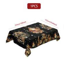 1/4/5/6/35 件圣诞标语、圣诞老人、雪人图案装饰数码印花桌布和椅套套装 - 室内家具桌防尘可洗桌布，适用于室内餐厅装饰、家庭聚会、送礼、节日派对氛围装饰