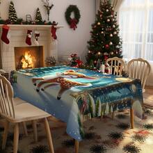 1/20 Stücke Weihnachtstischdecke, süßes Elch- und Weihnachtsgeschenk-Muster Tischdecke im luxuriösen Wald, Weihnachtsatmosphäre Dekoration, lebendige Tischanordnung für Küche, Esszimmer, Festliche Partys, Outdoor-Picknick und Dinner Dekorationen
