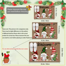 1 pezzo Zerbino di benvenuto di Babbo Natale - lavabile, decorato con tre nani e decorazioni natalizie, perfetto per la decorazione invernale della casa e come regalo di Natale. Decorazione natalizia | Decorazione a quadri, antiscivolo e assorbente, utilizzabile sia in interni che in esterni, ideale per bagno, cucina e decorazione in stile fattoria. Tappeto da cucina