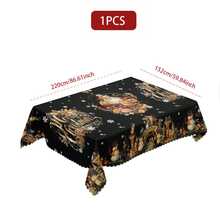 1/4/5/6/35 件圣诞标语、圣诞老人、雪人图案装饰数码印花桌布和椅套套装 - 室内家具桌防尘可洗桌布，适用于室内餐厅装饰、家庭聚会、送礼、节日派对氛围装饰