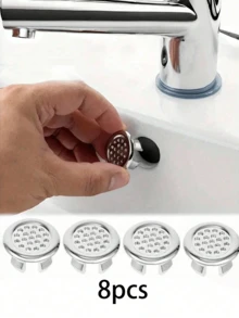 2/4/6/8pcs White Sink And Ceramic Top Sink Decorative Accessories, Sink Decorative Accessories With Flood Plug