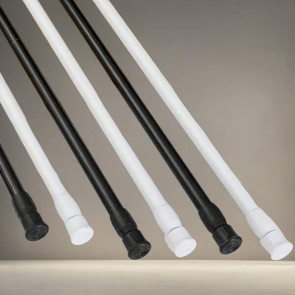 1 Stück multifunktionale Teleskopstange ohne Bohren, einfach zu installieren, geeignet für Badezimmer, Küche, Fensterbrett, Balkon, Wohnzimmer, kann als Gardinenstange, Kleiderschrank-Stützstange, Trockengestell verwendet werden