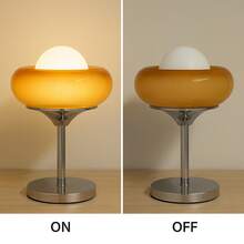 Modern Table Lamp Glass Lampshade Globe Bedside Lamp Creative Metal Base Desk Lamp Bedroom Living Room Decor Light