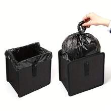 Hanging Waterproof Auto Garbage Bin, Leak Proof Collapsible Car Organizer, Portable Dustbin Large Capacity Storage Trash Bin For Vehicle, Truck, SUV