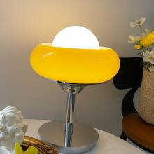 Modern Table Lamp Glass Lampshade Globe Bedside Lamp Creative Metal Base Desk Lamp Bedroom Living Room Decor Light