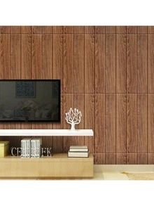 30pcs Waterproof Foam Wall Stickers, 3D Wood Grain Design Self-Adhesive Wallpaper, Suitable For Bathroom, Kitchen And Simple Home Wall Renovation