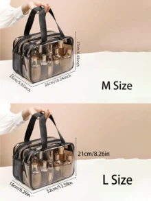 Storage Bag Makeup Travel Bag Make Up Brush Bag Toiletry Bag Transparent Makeup Bag Made Of PVC Material, Hand-Held Toiletry Bag, Cosmetic Storage Bag, Beach Bag, Essential For Traveling Makeup Travel Toiletry Organizer Clear Essentials Gifts Storage Zipper Accessories Nail