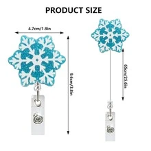 1 Christmas Snowman, Reindeer, Snowflake Retractable Badge Clip, With Metal Clip Scroll ID Card Badge Hanging Rope Tag Keychain Card, Suitable For Office, Student, Christmas Decoration Party Gifts, Christmas