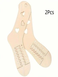 2/4pcs Adjustable Wooden Sock Blockers, Expandable Sock Display Forms, Tall Sock Stretchers, Knitting Sock Measurement Tools, Sock Shaping Clamps, DIY Knitting & Crochet Stretchers, Arts & Crafts And Sewing Supplies, Knitting Tools For Hand Knitted Socks, DIY Sock Accessories, Sewing Accessories, Durable Wooden Craft, Stable Non-Slip - Multicolor - View 13