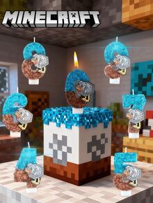 Minecraft Une collection commémorative de poulets tropicaux de Minecraft, bougies d'anniversaire numériques de poulet tropical DIY - faites de cire dégradée, bougies numériques de luxe créant une atmosphère festive, en forme de chiffres, convenant aux célébrations de fêtes, aux fêtes, à la décoration de cupcakes et de gâteaux.