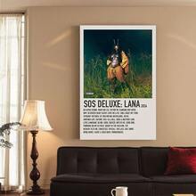 Framed 2D Canvas Modern Wall Art 1pc Album Cover Poster - SOS Deluxe - Beige Minimalist Music Art Print - Large Canvas Wall Decor For Living Room, Office, For Man Cave, Fan Gift - Modern Music Poster, Music Wall Art, Home Decoration, Stylish Typography, Premium Artwork, Home Decorators,  Flat, Perfect For Room Decor - Framed(框架) - 查看 2