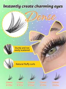 200 racimos de pestañas postizas 30D - Grosor de 0,07 mm, longitudes mixtas de 10-16 mm, pestañas individuales naturalmente esponjosas, súper densas y alargadas, pestañas de marta sintética rizada, extensiones de pestañas suaves y ligeras, adecuadas para principiantes, DIY en casa, maquillaje de ojos, racimos de pestañas, esenciales para Halloween y Navidad.