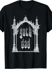 Goth Dad Fathers Day Halloween Gothic Streetwear Aesthetic T-Shirt - 黑色 - 查看 1