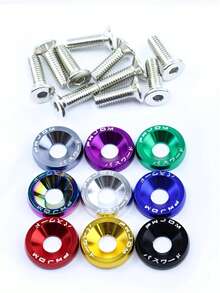 (10 Sets) And Bolt Kits (10 Sets), Bumper Engine Recessed Screws For Cars And Motorcycles, Decorative Screws And Washers In Various Colors, Car Modification Washers M6 Screws JDM Screws Battery Washers, Car Accessories, Motorcycle Accessories, RV, SUV, Truck