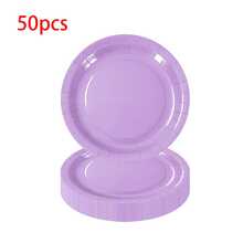 10pcs/20pcs/50pcs Purple Paper Plates Party Supplies Disposable Dessert Cake Paper Plates 9 Inch Dinner Plates For Birthday,Wedding,Christmas - Purple - View 8