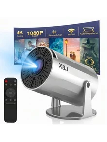 GAWFOLK Proyector inteligente de alta definición 2025, portátil para acampar al aire libre, con soporte para decodificación 4K, sistema operativo Android 11, WiFi de doble banda, apto para uso en interiores y exteriores, con enchufe europeo y chip A3100 de alta calidad. Un dispositivo ideal para oficinas corporativas y reuniones familiares.