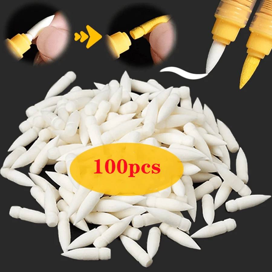 100 piezas de repuesto de puntas de pincel para marcadores acrílicos GuangNa, para manualidades de arte y papelería