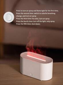 1pc Simulated Flame Aromatherapy Machine With Colorful Atmosphere Light, USB Powered, Suitable For Bedroom, Living Room, Office Decoration, Valentines' Gift Gifts Birthday Graduation - 彩色 - 查看 6
