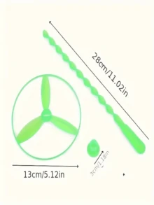 10个手工竹制蜻蜓 - 耐用塑料螺旋桨玩具,适合户外玩耍,适用于节日庆祝活动(颜色随机) - 彩色 - 查看 4