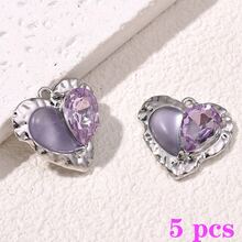 5/7 hạt mặt dây chuyền hình bướm, hình chữ thập, hình ngôi sao, hình thiên thần, hình trái tim phong cách Y2K thời trang dùng để làm đồ trang sức DIY, vòng cổ, hoa tai, vòng tay, phụ kiện móc khóa, tuyệt vời để đeo hàng ngày và làm quà tặng - Màu tím - Xem 8