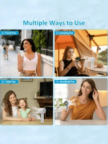 Handheld Portable Fan, High-Speed USB Rechargeable With Digital Display & 120 Infinite Speeds. Precision Airflow Control For Personalized Cooling. Ideal For Travel, Office Desks, Camping Trips & Home Use. Perfect For Professionals. (Multiple Colors). - 多色 - 查看 9