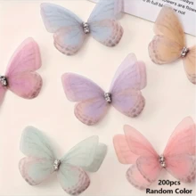 100/200pcs Mini Fabric Butterflies, 3D Realistic Pastel Butterflies Decor, Suitable For DIY Crafts, Nail Art, Photography Props, Headpieces, DIY Hair Clips, Headbands, Bouquet Decor, Jewelry Making Supplies, Home Decor, Party Decor, Wedding Decor, Easter Decor, Thanksgiving Decor, Garden & Yard Decor, Party Backdrops, Great Gift Choice